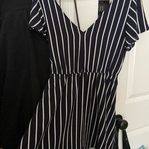 navy striped dress